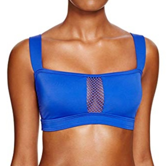 NWT DKNY Effect Mesh Splice Bra Bikini Swim Top - Picture 1 of 3